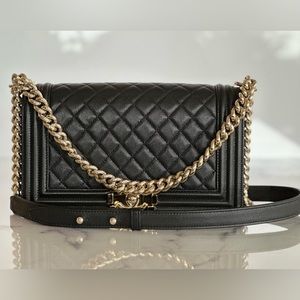 Chanel Leboy Medium Black and LIGHT GOLD HARDWARE